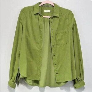 ANTHRO PILCRO CORDUROY SHIRT XS SIGOURNEY GREEN